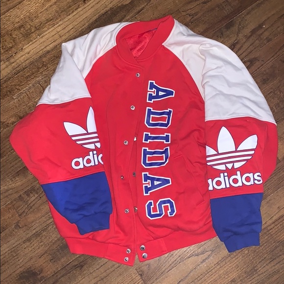 adidas bomber jacket red